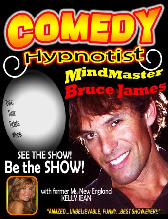 High School Comedy Hypnotist Stage Fundraising Hypnotist Comedian Hypnotist performing stage hypnosis Bruce James